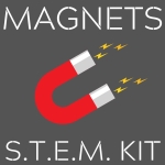 A u-shaped magnet with the words Magnet STEM Kit