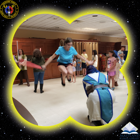 Photo of Young Jedi training with Jedi Master